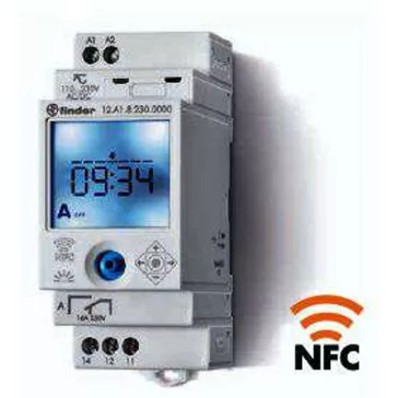   Finder Asztronómiai kapcsolóóra, 1 váltóérzékelő, 16 A, heti és napi program, 230 V