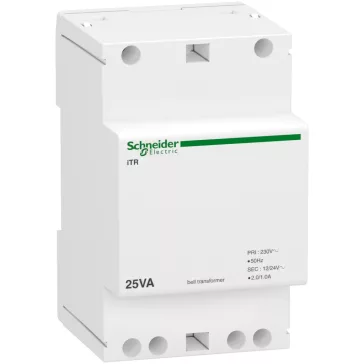 Schneider A9 Csengő trafó 25VA 230/12..24VAC , A9A15215