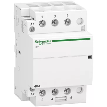   Schneider A9 iCT40A moduláris kontaktor, 50Hz, 3NO, 220-240VAC , A9C20843