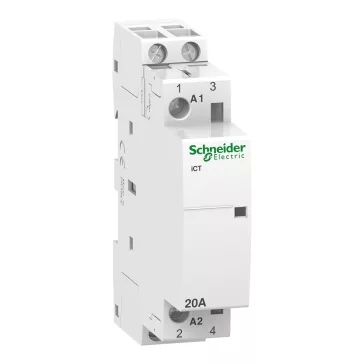   Schneider A9 iCT20A moduláris kontaktor, 50Hz, 2NO, 230-240VAC , A9C22722