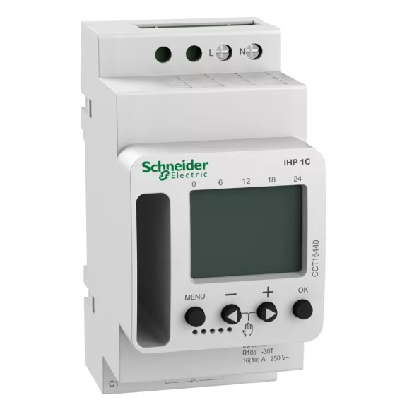 Schneider digitális kapcsolóóra, A9 IHP 1C, programozható, CCT15440 Schneider digitális kapcsolóóra, A9 IHP 1C, programozható, CCT15440