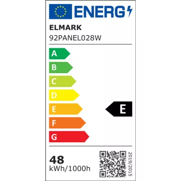   Elmark, led panel, négyzet forma, 48W, 5280lm, 4000K, fehér keret, 595x595mm, 92PANEL028W