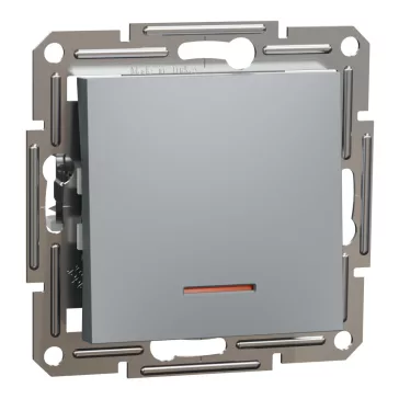   Schneider ASFORA Egypólusú kapcsoló, jelzőfényes, rugós bekötés, acél, EPH1400162
