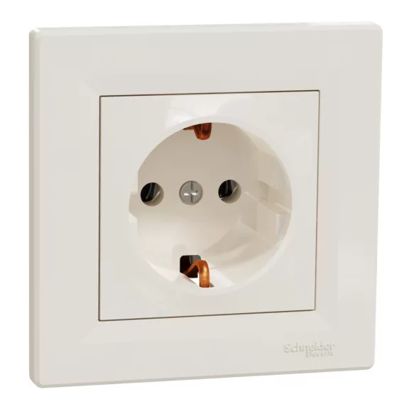 Schneider ASFORA 2P+F aljzat, csavaros bekötés, bézs, EPH2900123 Schneider ASFORA 2P+F aljzat, csavaros bekötés, bézs, EPH2900123