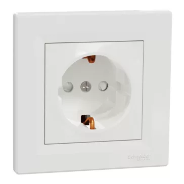   Schneider ASFORA 2P+F aljzat, gyermekvédelemmel, csavaros bekötés, fehér, EPH2900221