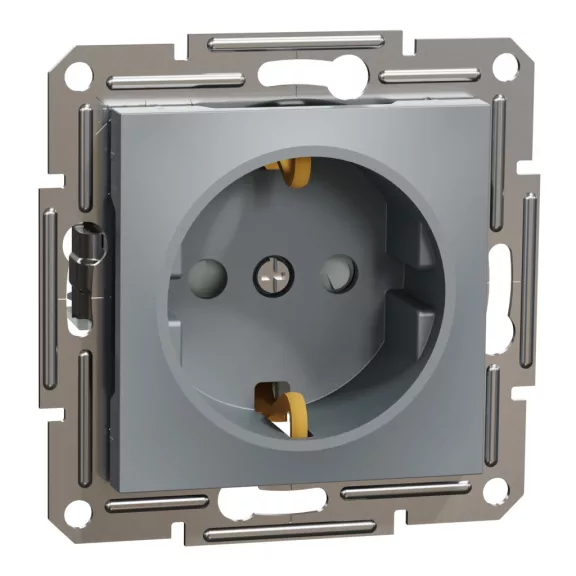 Schneider ASFORA 2P+F aljzat, gyermekvédelemmel, csavaros bekötés, acél, EPH2900262 Schneider ASFORA 2P+F aljzat, gyermekvédelemmel, csavaros bekötés, acél, EPH2900262