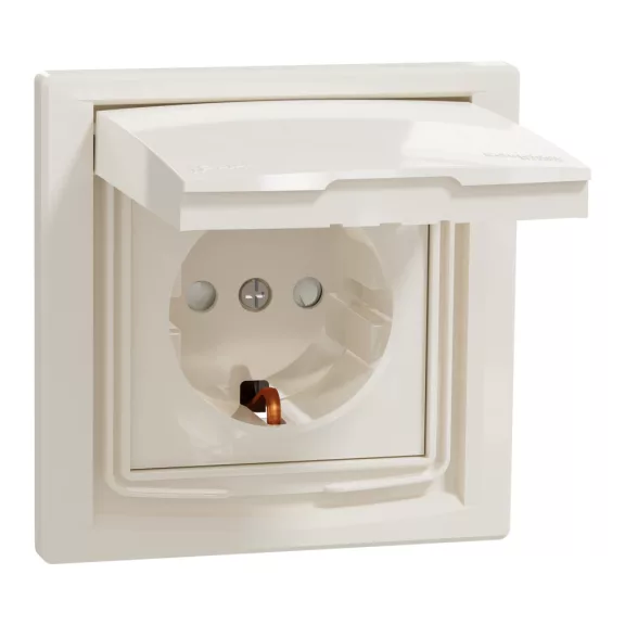 Schneider ASFORA 2P+F aljzat, gyermekvédelemmel, csapfedeles - IP44, bézs, EPH3100323 Schneider ASFORA 2P+F aljzat, gyermekvédelemmel, csapfedeles - IP44, bézs, EPH3100323