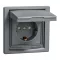 Schneider ASFORA 2P+F aljzat, gyermekvédelemmel, csapfedeles - IP44, acél, EPH3100362