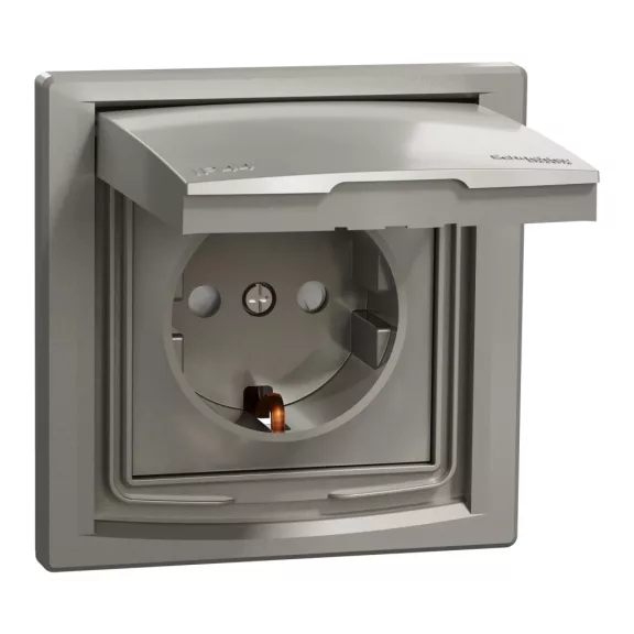Schneider ASFORA 2P+F aljzat, gyermekvédelemmel, csapfedeles - IP44, bronz, EPH3100369 Schneider ASFORA 2P+F aljzat, gyermekvédelemmel, csapfedeles - IP44, bronz, EPH3100369