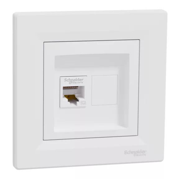 Schneider ASFORA 1xRJ45 Cat5e UTP aljzat, fehér, EPH4300121 Schneider ASFORA 1xRJ45 Cat5e UTP aljzat, fehér, EPH4300121