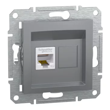 Schneider ASFORA 1xRJ45 Cat5e UTP aljzat, acél, EPH4300162