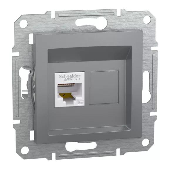 Schneider ASFORA 1xRJ45 Cat5e UTP aljzat, acél, EPH4300162 Schneider ASFORA 1xRJ45 Cat5e UTP aljzat, acél, EPH4300162