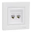 Schneider ASFORA 2xRJ45 Cat5e UTP aljzat, fehér, EPH4400121