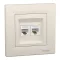 Schneider ASFORA 2xRJ45 Cat5e UTP aljzat, bézs, EPH4400123