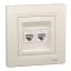 Schneider ASFORA 2xRJ45 Cat5e UTP aljzat, bézs, EPH4400123
