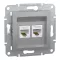 Schneider ASFORA 2xRJ45 Cat5e UTP aljzat, alumínium, EPH4400161