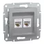 Schneider ASFORA 2xRJ45 Cat5e UTP aljzat, alumínium, EPH4400161