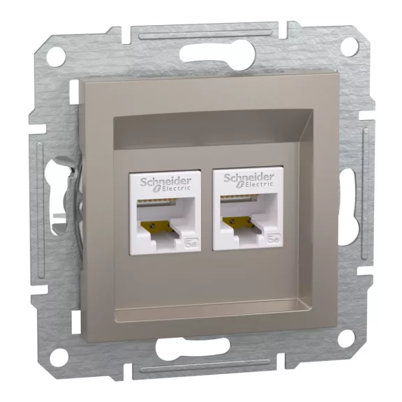 Schneider ASFORA 2xRJ45 Cat5e UTP aljzat, bronz, EPH4400169 Schneider ASFORA 2xRJ45 Cat5e UTP aljzat, bronz, EPH4400169