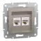 Schneider ASFORA 2xRJ45 Cat5e UTP aljzat, bronz, EPH4400169