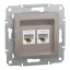 Schneider ASFORA 2xRJ45 Cat5e UTP aljzat, bronz, EPH4400169