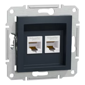   Schneider ASFORA 2xRJ45 Cat5e UTP aljzat, antracit, EPH4400171