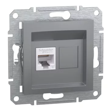 Schneider ASFORA 1xRJ45 Cat6 UTP aljzat, acél, EPH4700162