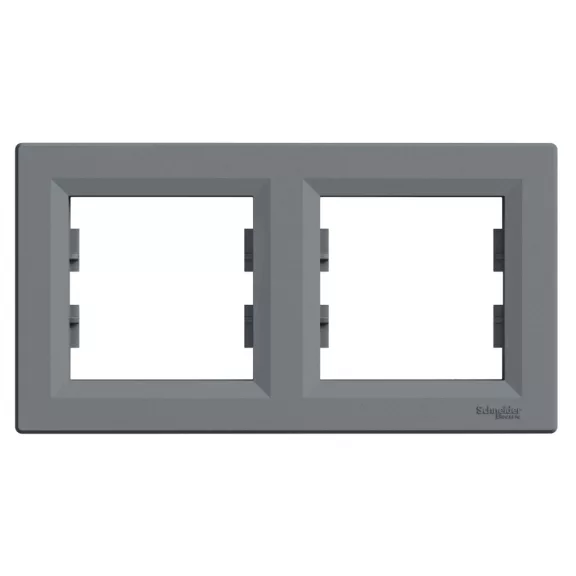 Schneider ASFORA Kettes keret, vízszintes, acél, EPH5800262 Schneider ASFORA Kettes keret, vízszintes, acél, EPH5800262