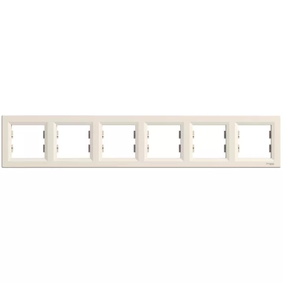 Schneider ASFORA Hatos keret, vízszintes, bézs, EPH5800623 Schneider ASFORA Hatos keret, vízszintes, bézs, EPH5800623