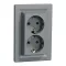 Schneider ASFORA 2x2P+F aljzat, csavaros, acél, EPH9900162