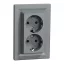 Schneider ASFORA 2x2P+F aljzat, csavaros, acél, EPH9900162