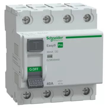   Schneider Áram-védőkapcsoló (FI relé) EASY9 PRO 4P 40A/30mA, A típus, EZ9R49440