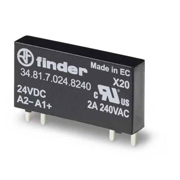 Finder SSR relé 1 NO záróérintkező 2A-es 12V/230V-os AC, 348170128240 Finder SSR relé 1 NO záróérintkező 2A-es 12V/230V-os AC, 348170128240