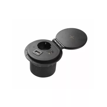 GTV pultba süllyeszthető konnektor, 1db 230V-os dugalj 1db USB-A és 1db USB-C aljzat, 1db RJ45 