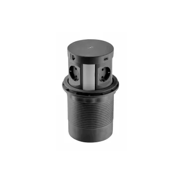 GTV pultba süllyeszthető konnektor, 4db 230V-os dugalj 1db USB-A és 1db USB-C aljzat, 1db RJ45 