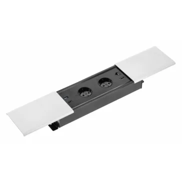 GTV pultba süllyeszthető konnektor, 2db 230V-os dugalj 1db USB-A és 1db USB-C aljzat, 1db RJ45 