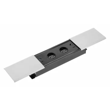 GTV pultba süllyeszthető konnektor, 2db 230V-os dugalj 1db USB-A és 1db USB-C aljzat, 1db RJ45 