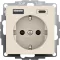 Gira Dugalj dupla USB-s, Type A/Type C, 16A, 250 V, krémfehér fényes, 245901