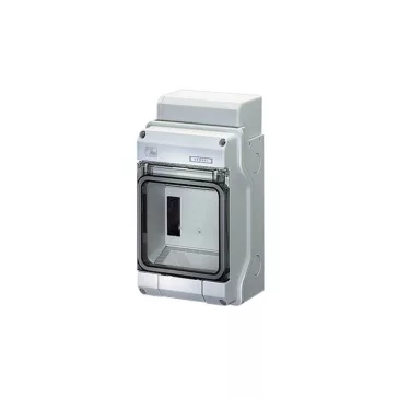   Hensel KV PC 9104 Időjárásálló KV kiselosztó 1 soros, 4,5 osztásegység, N+PE Fixconnect kapcsokkal, átlátszó plombálható csapófedéllel