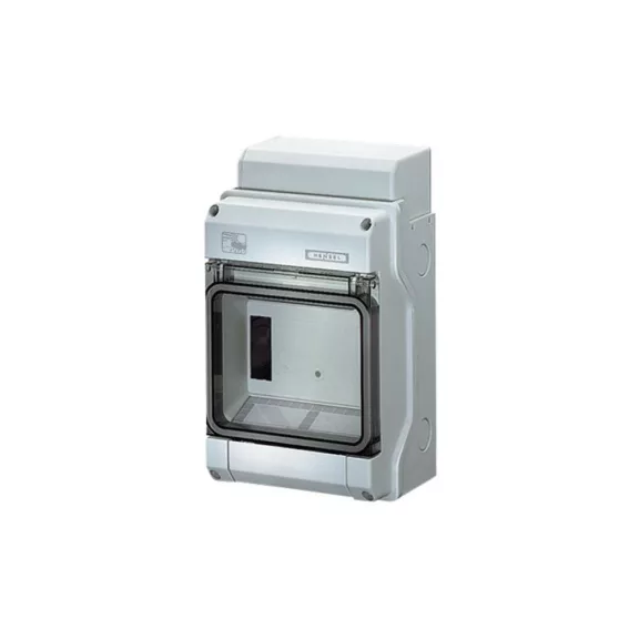 Hensel KV PC 9106 Időjárásálló KV kiselosztó 1 soros, 6 osztásegység, N+PE Fixconnect kapcsokkal, átlátszó plombálható csapófedéllel Hensel KV PC 9106 Időjárásálló KV kiselosztó 1 soros, 6 osztásegység, N+PE Fixconnect kapcsokkal, átlátszó plombálható csapófedéllel