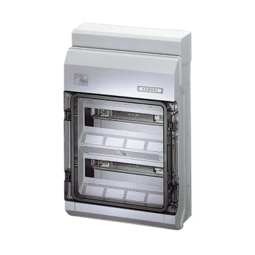   Hensel KV PC 9224 Időjárásálló KV kiselosztó 2 soros, 24 osztásegység, N+PE Fixconnect kapcsokkal, átlátszó ajtóval, integrált rugalmas tömítőmembránokkal