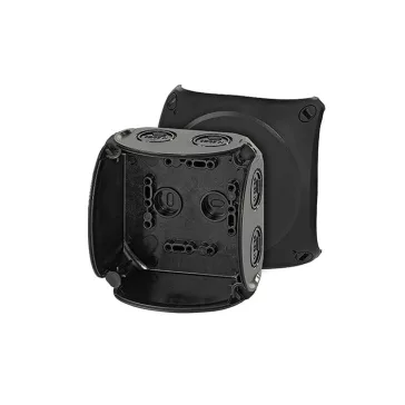   Hensel KF 0400 B Időjárásálló kábelösszekötő doboz, fekete 104x104x70mm IP65