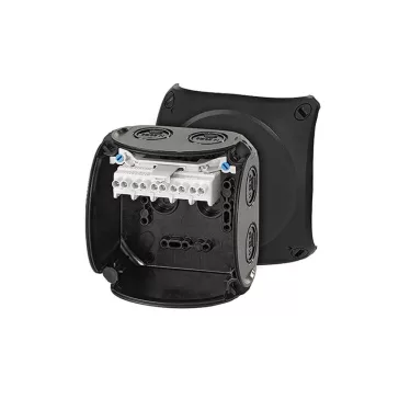   Hensel KF 0404 B Időjárásálló kábelösszekötő doboz, fekete 104x104x70mm