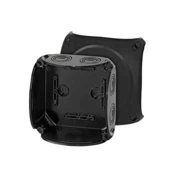   Hensel KF 0600 B Időjárásálló kábelösszekötő doboz, fekete 130x130x77mm IP65