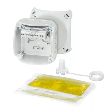   Hensel WP 0202 G Vízálló kábelösszekötő doboz kiöntőmasszával, szürke 93x93x62mm