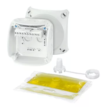   Hensel WP 0404 G Vízálló kábelösszekötő doboz kiöntőmasszával, szürke 104x104x70mm