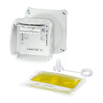   Hensel WP 0604 G Vízálló kábelösszekötő doboz kiöntőmasszával, szürke 130x130x77mm