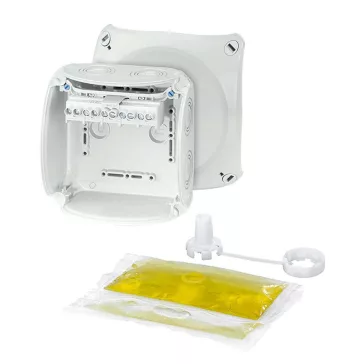   Hensel WP 0606 G Vízálló kábelösszekötő doboz kiöntőmasszával, szürke 130x130x77mm