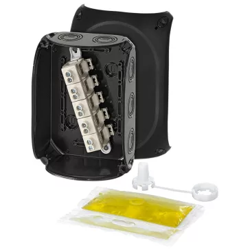   Hensel WP 1010 B Vízálló kábelösszekötő doboz kiöntőmasszával, fekete 180x130x77mm