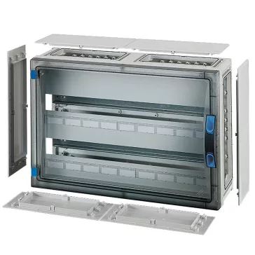   Hensel FP 1408 kismegszakítós szekrény 54 osztásegységig, zárólap készlettel, Fixconnect kapocstechnika PE és N kapcsokhoz, 6 db szekrényösszekötővel