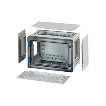   Hensel FP 0101 üres szekrény átlásztó ajtóval, 4 db szekrényösszekötővel, zárólap készlettel, IP65